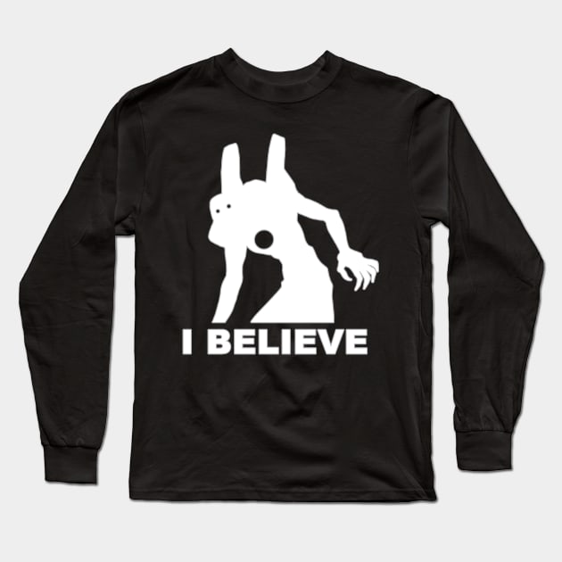 NGE! I BELIEVE IN ADAM KAWORU SHIRT text bigfoot retro sun RUSTIC Long Sleeve T-Shirt by Angsty-angst